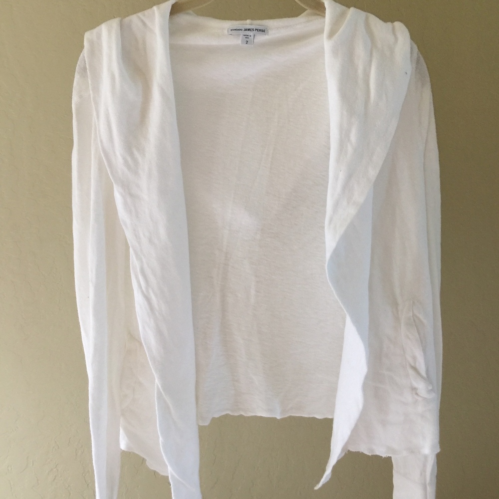 James Purse White Sz 2 Hooded Sweatshirt!